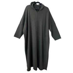 Eskandar Handloomed Heavyweight Merino Wool Hooded Sweater Green Long Sleeve O/S